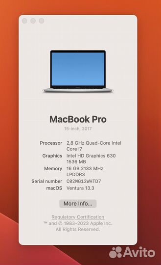 MacBook Pro 15 2017 Radeon 555 120 циклов