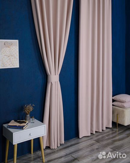 Шторы блэкаут Амадео светло-розовый новые пошив