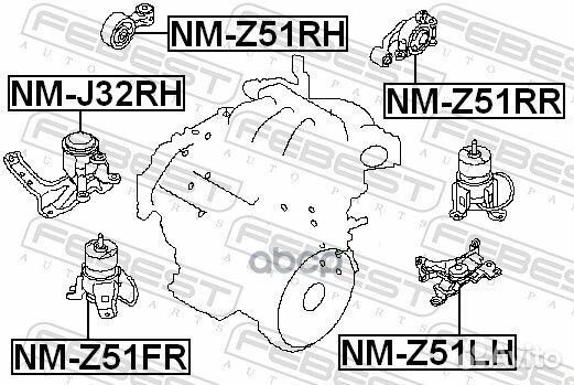 Подушка двигателя лев NMZ51LH Febest