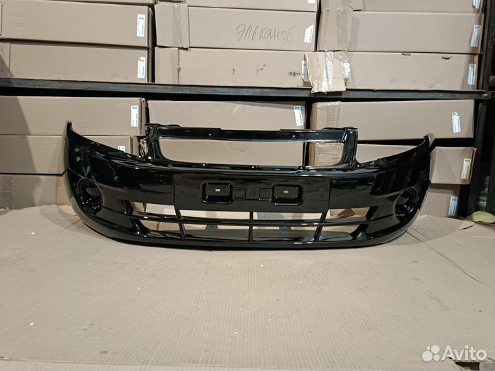 Бампер передний лада гранта - сине черный (космос)