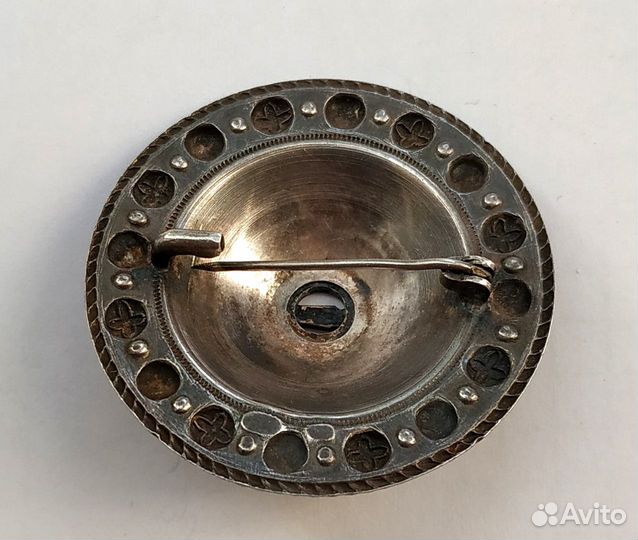 Брошь винтажная серебро клеймо звезда 875