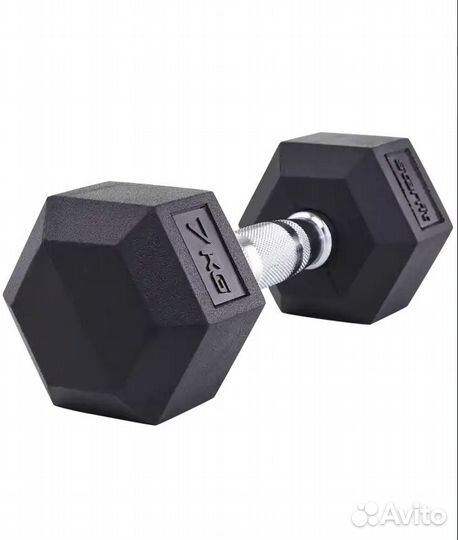 Гантель гексагональная обрезиненная starfit 7 кг