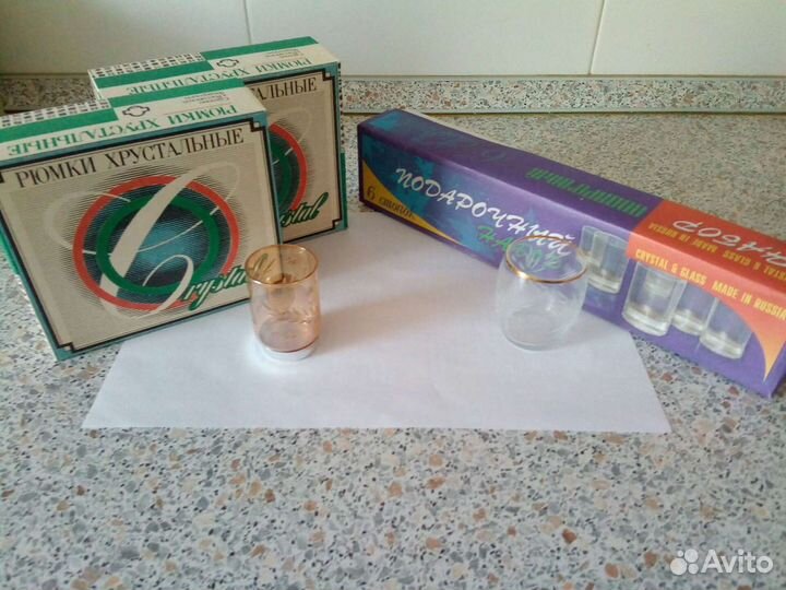 Новые наборы хрустальных стопок. СССР