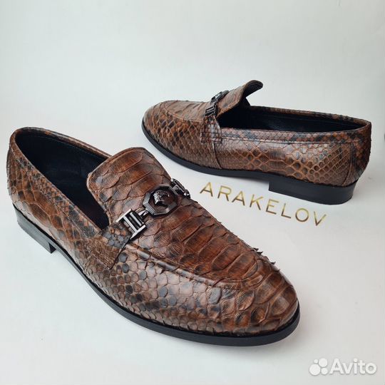 Мужские туфли из кожи питона