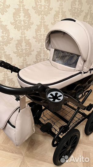Коляска Adamex retro Chantal 2в1 беж эко кожа