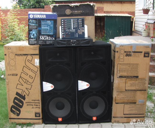 Колонки JBL 2000W 2ш Усилитель Crown Микшер Yamaha