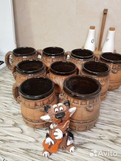 Кружки керамические и Бутылка Коподокия