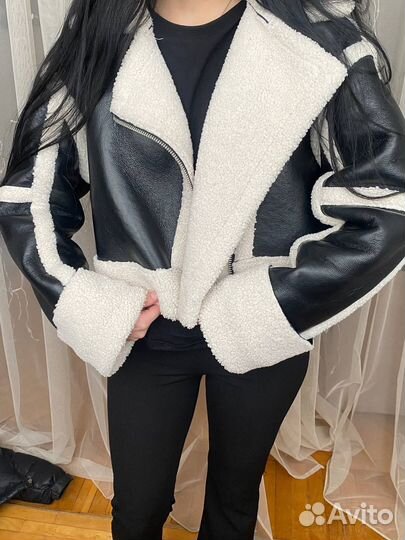 Дубленка женская оверсайз