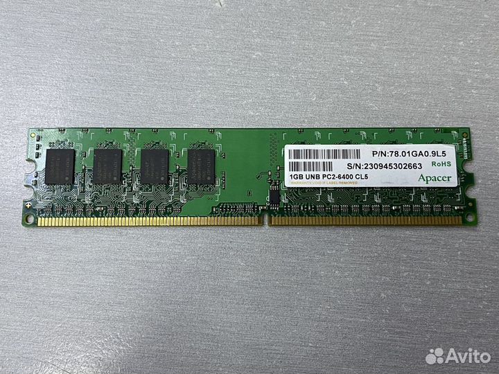 Dimm DDR2 PC2-6400 1Gb Apacer