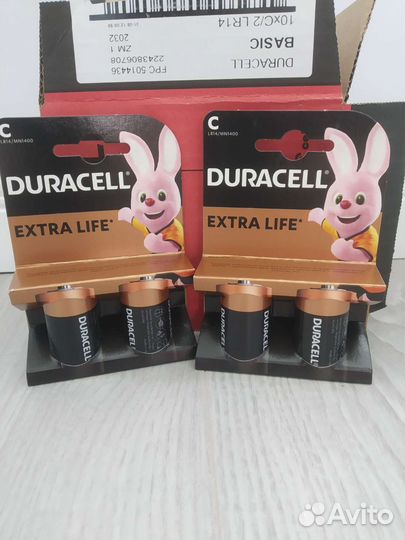 Батарейки duracell basic c, 2шт