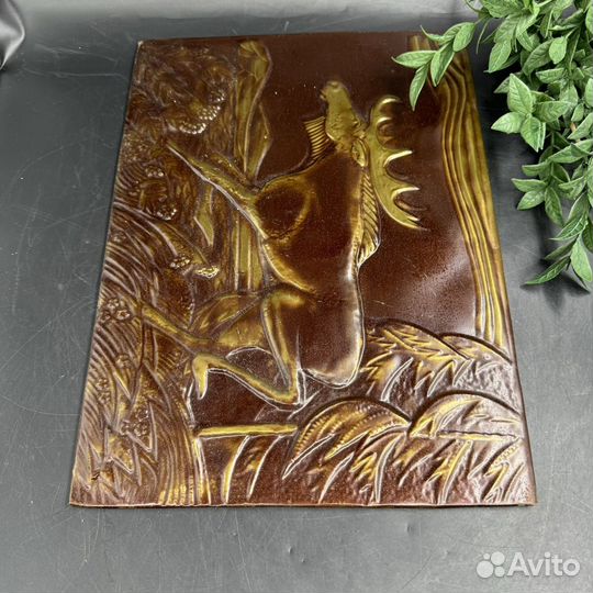 Панно Чеканка Картина лось Времён СССР