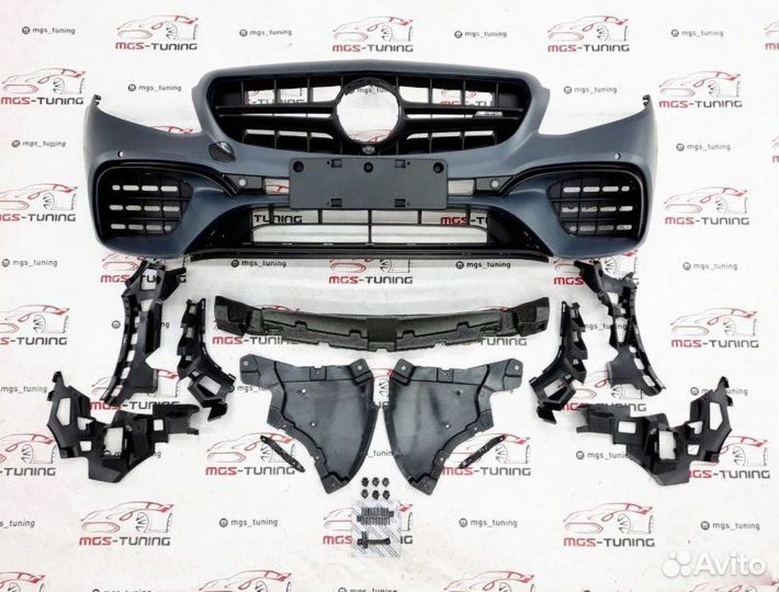 Бампер в сборе на E-class w213 в стиле E63s