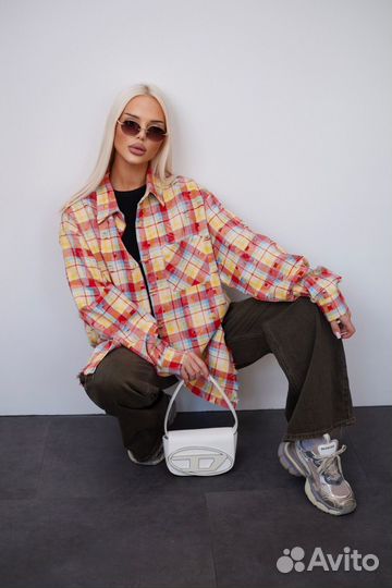 Рубашка женская оверсайз в клетку