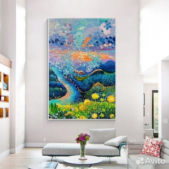 Абстрактная картина маслом на холсте
