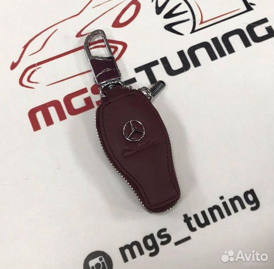 Чехол для ключа Mercedes старого образца бордовый