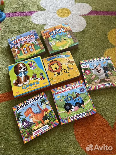 Детские книги развивающие, тактильные, с пазлами