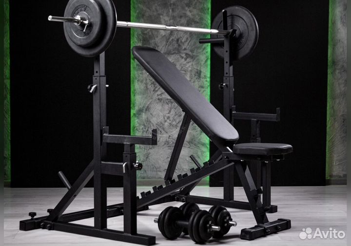 Стойка для штанги и скамья
