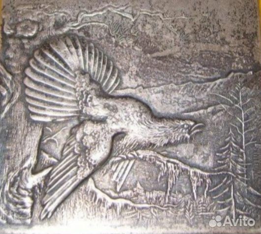 Накладка на блокнот глухарь охота серебро