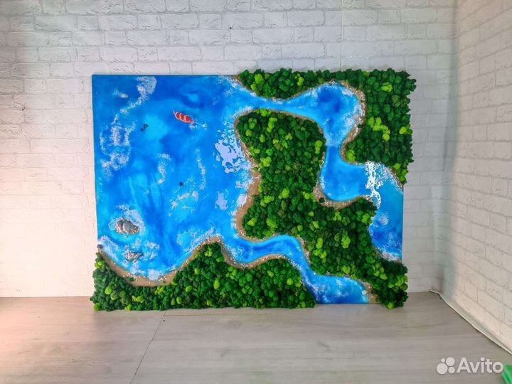 Готовые долговечные панели из мха по вашим размера