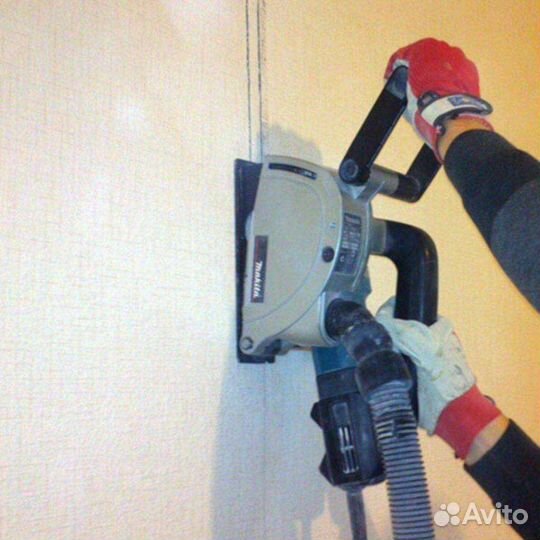 Штробление стен под розетки и проводку