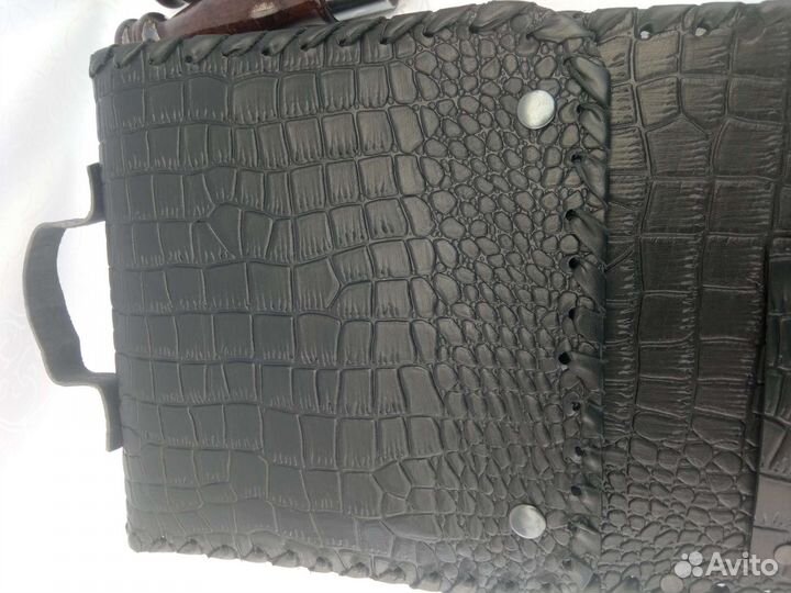 Шашлычный набор в натуральном кожаном чехле