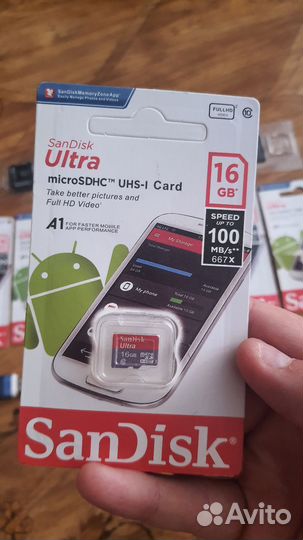 Карта памяти micro sd 16gb Sandisk класс 10 оригин