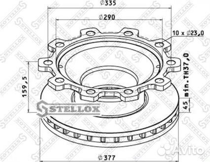 Диск тормозной с ABS\BPW SKH,SB3745/knorr SB6