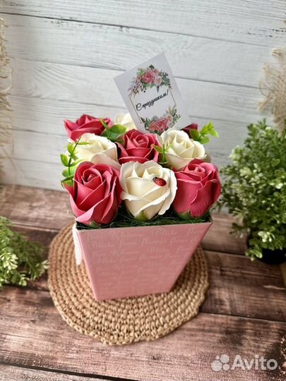 Букет из мыльных роз