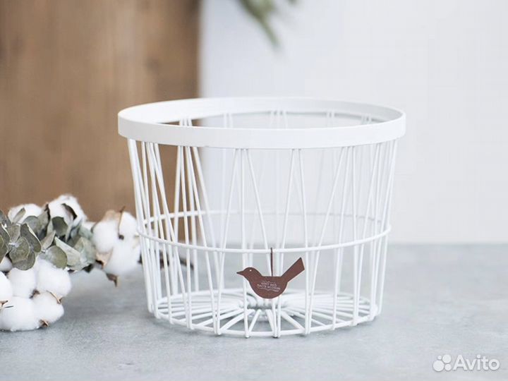 Корзина для хранения металлическая круглая