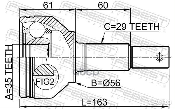 ШРУС наружный 35X56X29 nissan qashqai 06- 0210J