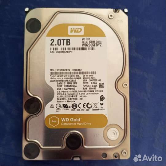 Жесткий диск WD Gold WD2005fbyz 2тб