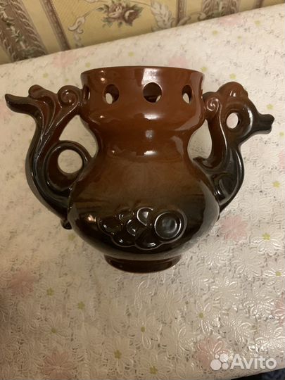 Кувшин, ваза скопинская керамика птица 1960 гг