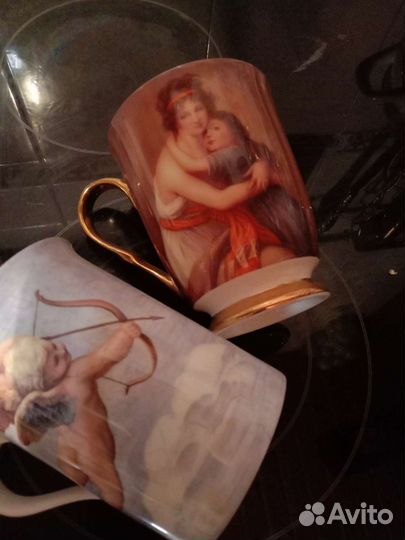 Фарфор Чашки Тортовницы с лопатками Чайник