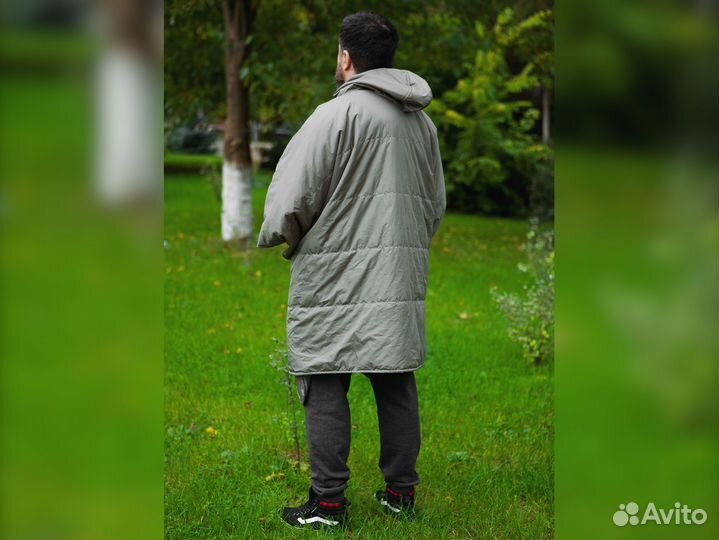 Пончо покрывало темно-оливковый