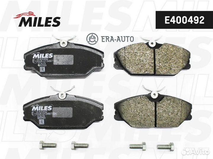 Miles E400492 Колодки тормозные передние (без датчика + болты) (Смесь Low-Metallic) renault laguna 9