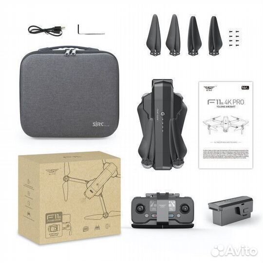 Квадрокоптер с камерой 4K sjrc F11s PRO (2 акб) 5G