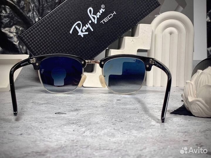 Очки Ray Ban Клабмастер серебристые