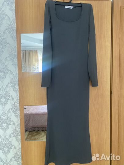 Платье трикотажное женское лапша миди