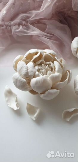 Скульптура пион, фарфор, антиквариат, декор, арт