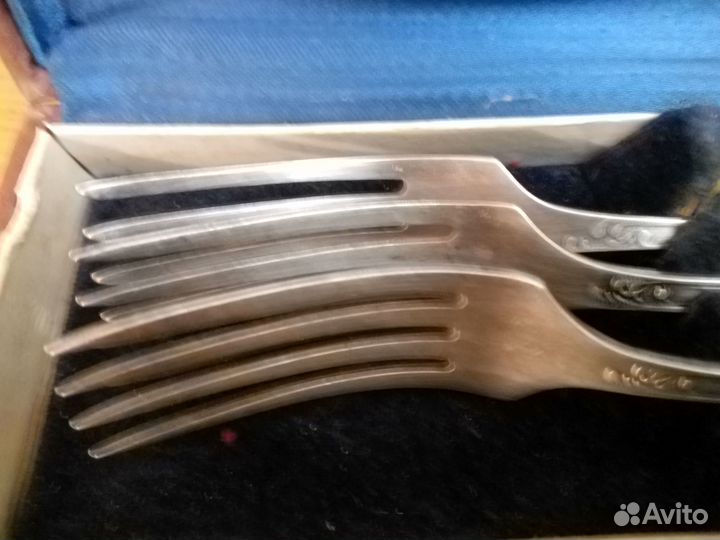 Ложки вилки чайн. мельхиор 6 шт от позолота