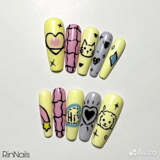 Накладные ногти на заказ с дизайном