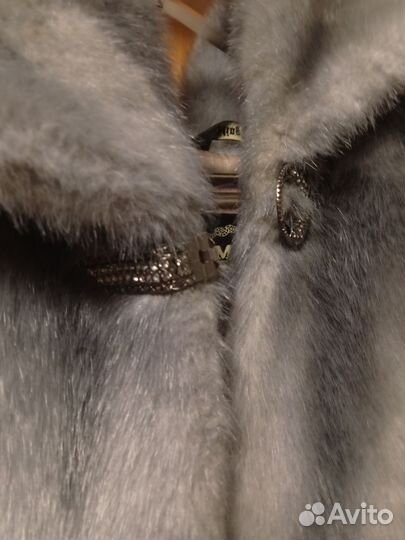 Искусственная шуба под норкуголубую