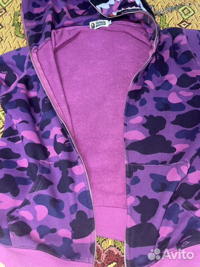 Зип худи bape purple camo