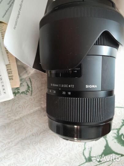 Обьектив sigma 18-35 1.8