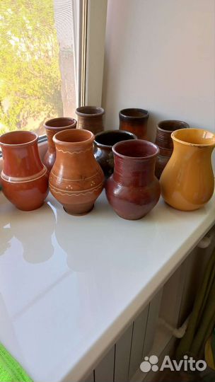 Старинная глиняная крынка