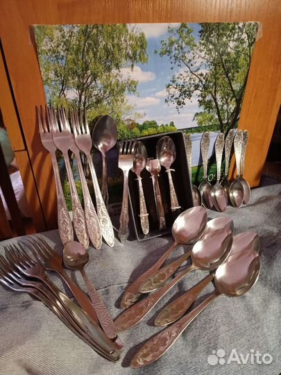 Столовые приборы СССР нержавейка, мельхиор