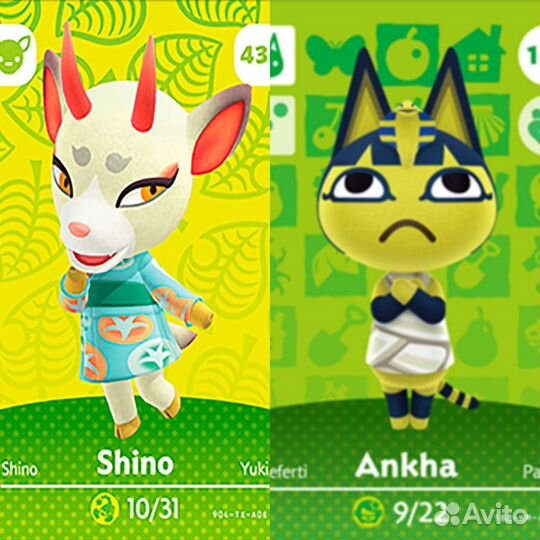 Набор карточек Энимал кроссинг Shino and Ankha