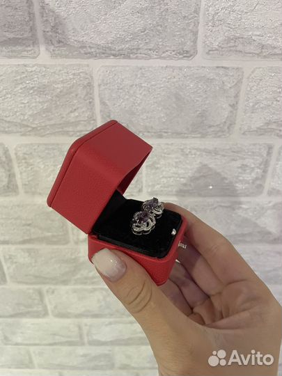 Серьги серебро с камнем Александарит корундовый