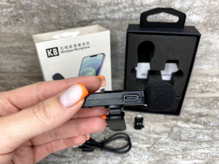 Петличный микрофон К8 для iPhone и Android