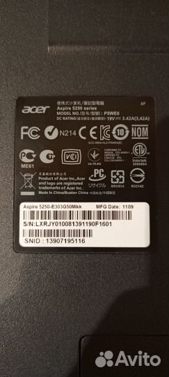 Ноутбук acer aspire 5250
